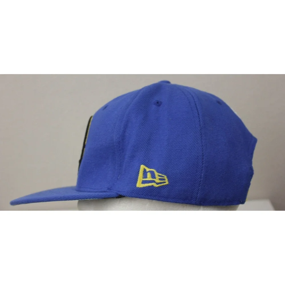 New Era Golden State Warriors Snapback Hat NBA Hardwood Classics Blue Yellow Cap